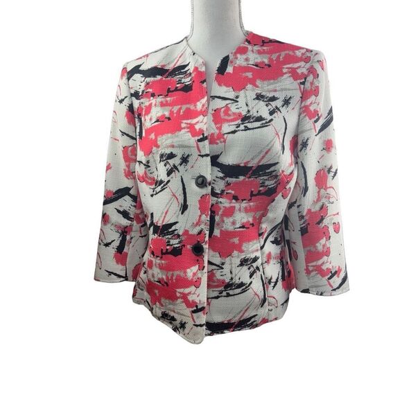Santorelli Made in Italy Blazer – Size 48  Structured blazer with an abstract pa - Picture 1 of 16